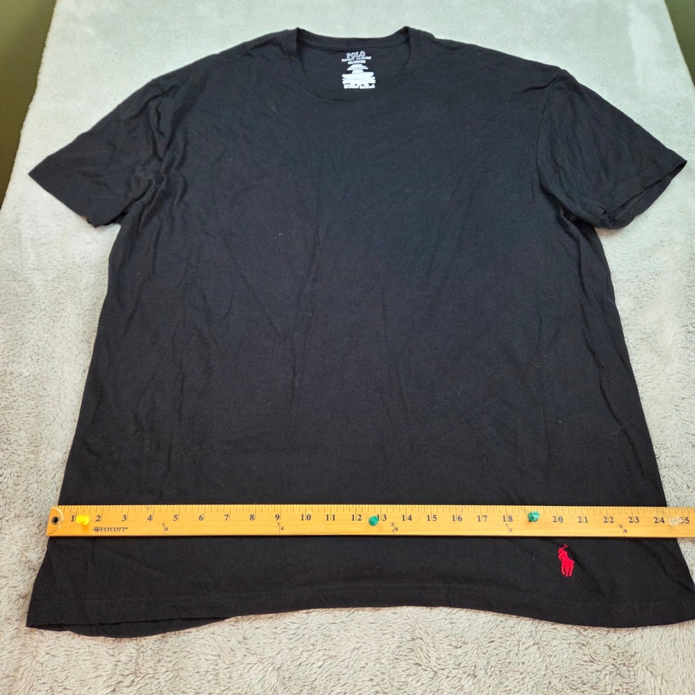 Polo Ralph Lauren T-Shirt Mens 2XL Classic Fit Cotton Red Pony Logo Black Tee